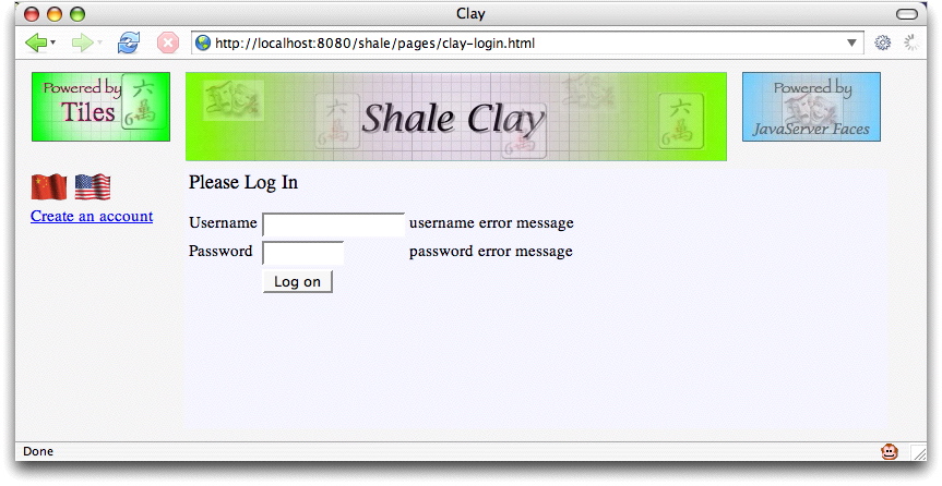 Clay Login Example - Login with HTML